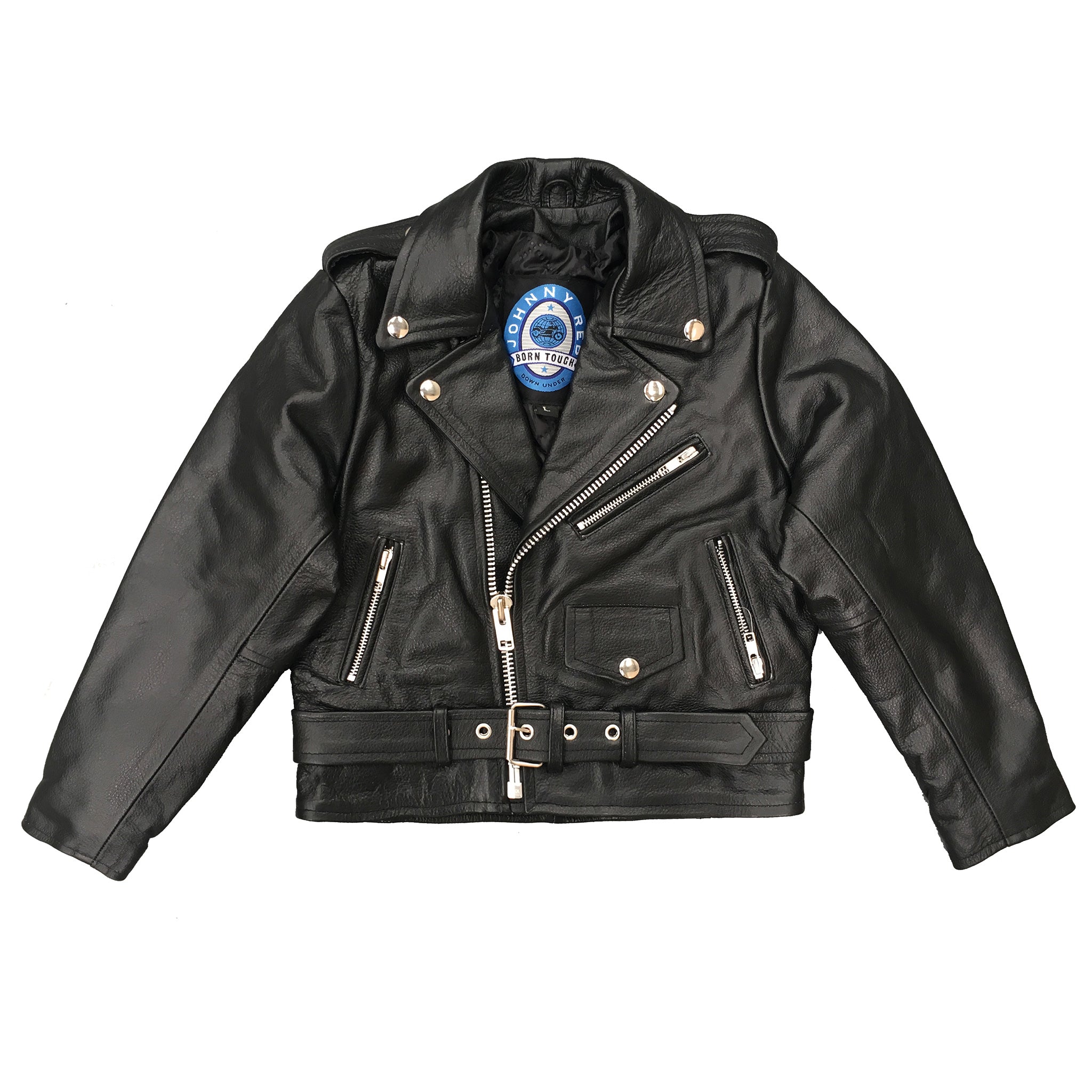 Black leather motorcycle jacket from My popular Tribe small