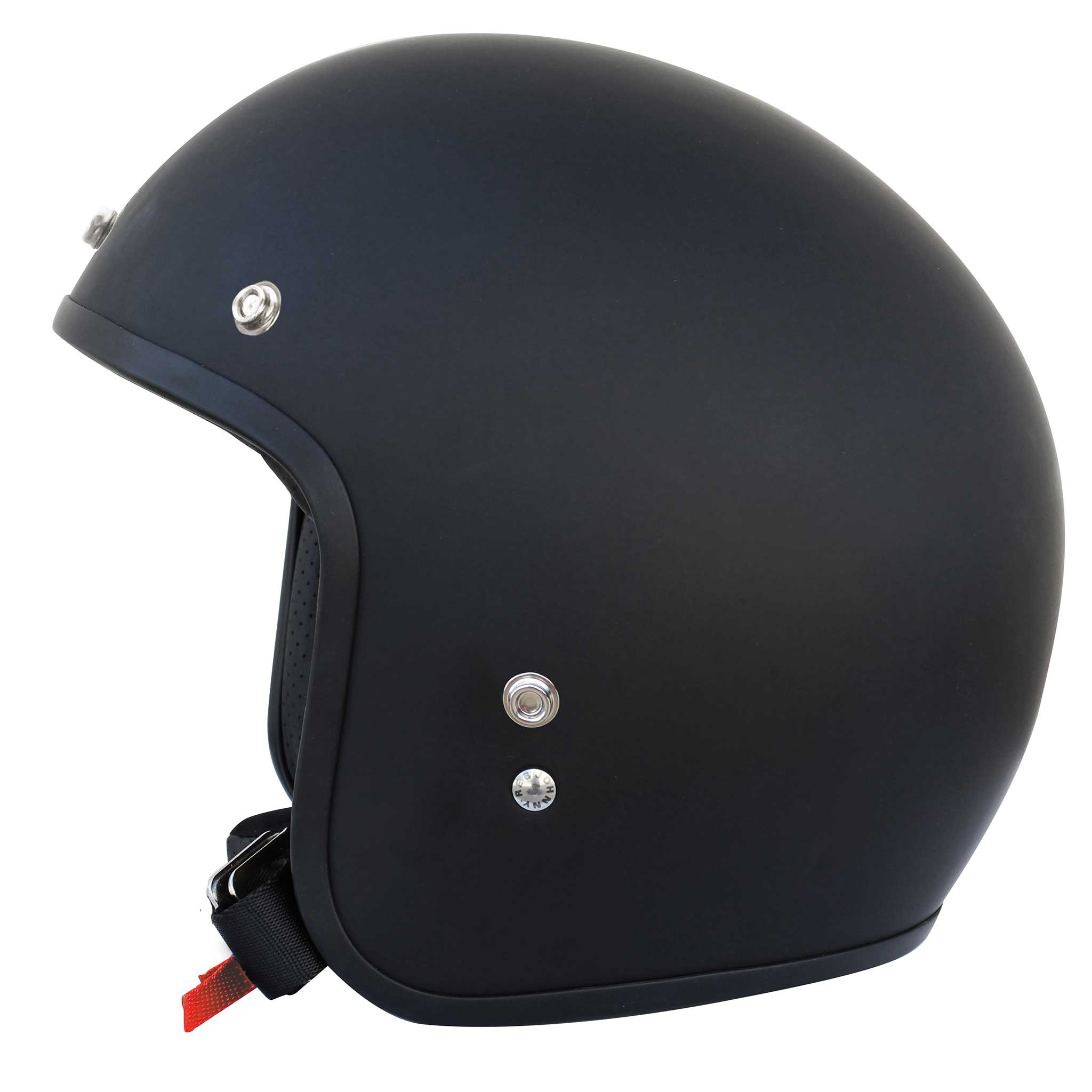 Olga Open Face Helmet - Matte Black/Black Lining